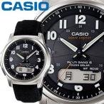 CASIO カシオ ウェーブセプター M630B メンズ ブラック 合成皮革 / クロスバンド マルチバンド6 ソーラー電波時計 Wave Ceptor