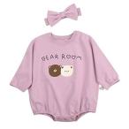 F's MAUMU ベビー服 Bear 長袖 ロンパース 男の子 女の子 ドルマンスリーブ 赤ちゃん ゆったり 長袖 トレーナー Tシャツ リボン ヘ