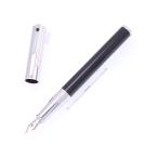 ショッピングKINGDOM 万年筆 エス・テー・デュポン D-イニシャル ブラックラッカー/クロームキャップ/クローム M 中古-良上品 SAS対象