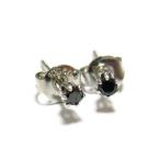 Yahoo! Yahoo!ショッピング(ヤフー ショッピング)【ブラック サファイア ピアス 2mm】 9月 誕生石 K18WGP パワーストーン