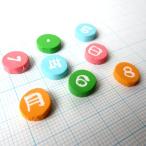 木製 ひらがな パーツ 切り文字 切り抜き文字 表札　ミニ丸文字4色　数字