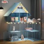 父の日ペットケージ2段ステップ台ジョイント式猫ケージ猫キャット軽量ケージペットゲージ犬小屋ペットフェンス