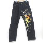 EVISU エヴィス YAMANE ヤマネ ドラゴン 刺繍 デニムパンツ ボタンフライ C86RR サイズ34×33 ※中古