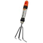 メッキ三つ又熊手 プラ柄 GA40221 くまで ガーデニング 花壇 プランター 家庭菜園 畑 園芸 スチール製 道具 ハンドツール