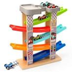 特別価格Coogam Wooden Race Track Car Ramp Toy for Toddler, Color Vehicle Constructi好評販売中
