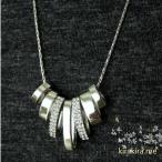 Yahoo! Yahoo!ショッピング(ヤフー ショッピング)メタルフリンジ クリアガラス パヴェネックレス（シルバー色）、きれいめ オフィスに華やかにレディースアクセサリー メール便送料無料