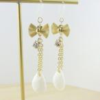 Yahoo! Yahoo!ショッピング(ヤフー ショッピング)トレンド！シンプルロングピアス★繊細メッシュリボンでレトロ可愛くなれるよう丁寧にデザイン。流行のロング＆大人可愛い★送料無料 レディース レトロ