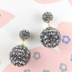 Yahoo! Yahoo!ショッピング(ヤフー ショッピング)カラーロンデルバックピアス（ブラック系） メール便送料無料