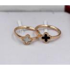 指輪リング四葉クローバーピンクゴー...