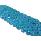 ショッピングスパンコール キラリ手芸部 No.1703ラメ有りスパンコールブレード 手芸用収縮性タイプ_青色（ブルー）_幅3.0cm×長さ2ｍ巻き シークイン sequin