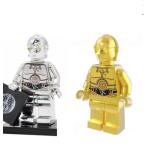 スターウォーズ　C3PO ゴールド　シルバー　メタリックカラー　ミニフィグ　2体　レゴ互換　フィギュア　C-3PO