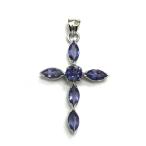 Yahoo! Yahoo!ショッピング(ヤフー ショッピング)アイオライト クロスペンダントトップ（03）シルバー磨き用布付 天然石 パワーストーン