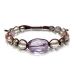 Yahoo! Yahoo!ショッピング(ヤフー ショッピング)アメジスト紐編み マクラメ編み ブレスレット （16-21cm） 212 天然石 パワーストーン