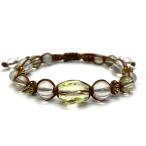 レモンクォーツ紐編みマクラメ編みブ...