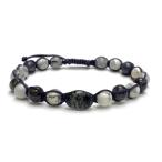 Yahoo! Yahoo!ショッピング(ヤフー ショッピング)トルマリン入り水晶 マクラメ編み 紐編み ブレスレット （19.5-25.5cm）219 天然石 パワーストーン