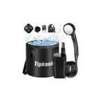 Tipkook ポータブルシャワー充電式・20L折りたたみ式バケツ付キャンプ 電動シャワー ポンプ 6000mAh 四つ出水モード 水流量無段階