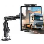 タブレットホルダー 車載 タブレットスタンド穴あけ・三段式デスク/壁取付 耐震設計 強力固定 多角度調節 5.4-13インチのスマホ&amp;タブレット