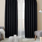 ショッピングカーテン 4枚セット Hansleep カーテン 遮光カーテン 4枚セット 1級遮光 ブラック 幅100cm丈120cm 断熱 防寒 防音 省エネ 無地 洗える 寝室