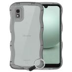 ショッピングAQUOS AQUOS wish3 ケース クリアブラック ウェーブ SH-53D TPU波状のバンパー 半透明 スマホケース かわいい うねうね アクオス