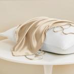 [THXSILK] 枕カバー シルク 無地ピローケース 片面シルク100％ 紐結び 洗える 最高グレード6A OEKO認証済み おしゃれまくらカ