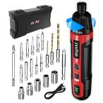 ショッピング電動ドライバー CVVITOO 電動 ドライバー 3.6VコードレスドライバーUSB Type-C充電式ドライバーキットトルク6N.m、11個のスクリュードライ