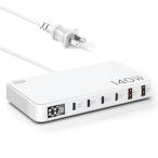 140W USB充電器 Type-c 6ポート 急速充電器単ポート100W USB-C*3+20W USB-C*1+USB-A*2、PPS&PD
