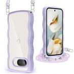 Google Pixel 9A ケース クリア ショルダー グーグル ピクセル9a カバー うねうね 透明 人気 かわいい 耐衝撃 スマホケース