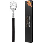 孫の手 まごの手 WOVTE 伸縮 携帯 伸びる孫の手 ステンレス製 かゆいところに届く 伸縮自在 伸長時約58ｃｍ (ブラック)