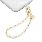 [UKON] スマホストラップ 携帯ストラップ チェーンストラップ 手首 斜め掛け用 金属製 軽量 紛失/落下防止 外出 旅行用 パッチ２枚付き