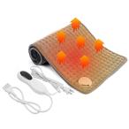 DEWEL ホットマット 電気カーペット 10段階温度調節 30*60cm タイマー機能付き ホットカーペットミニ 速暖 丸洗い 過熱保護 腹/