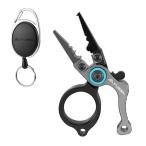 FLISSA フィッシングプライヤー 釣りプライヤー 釣りペンチ ミニ 小型 タングステン鋼 アルミハンドル ロック機構 フックはずし 針外し