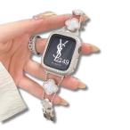 [PANDA MONO] コンパチブル アップルウォッチバンド レディース おしゃれ 可愛い 女性 ステンレス ベルト キラキラ 防水 金属 3