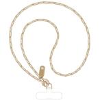 [UKON] スマホストラップ 携帯ストラップ チェーンストラップ 手首 斜め掛け用 金属製 軽量 紛失/落下防止 外出 旅行用 パッチ２枚付き