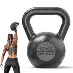 PROIRON ケトルベル 12kg 一体型鋳鉄 ジムや自宅に最適 3年