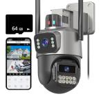 GUOANVISION デュアルスクリーン セキュリティカメラ 屋外用 セキュリティカメラ 屋内屋外兼用デュアルスクリーン セキュリティモニター