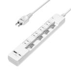 エムサイン Mscien 電源タップ usb 延長コード 1m 4個AC差込口 2個USBポート（1個usb-c 1個usb-a）たこあしコンセ