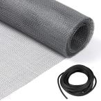 ショッピング網戸 FINGOOO 網戸 張り替え 120×250cm 網戸ネット&押さえゴム付き 2点セット 防虫ネット 虫よけ 風通し グラスファイバー製 メッ