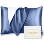 Utukky シルク枕カバーTVで紹介まくらカバー 片面シルク 43×63cm 封筒式枕カバー シルクピローケース テンセル 洗える 寝癖軽減