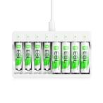 EBL 充電池充電器セット 急速充電器+単3電池(2800mAh*4)+単4電池(1100mAh*4)パック LED搭載充電器 単4電池 充電式