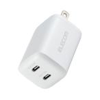  Elecom зарядное устройство 30W Type-C 2 порт USB PD соответствует swing тип штекер PPS соответствует белый iPhone 16 15 и т.п. соответствует E