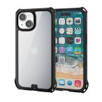  Elecom iPhone15 кейс ZEROSHOCK ударопрочный ударная абсорбция 4 . угол демпфер ударная абсорбция плёнка имеется ремешок отверстие имеется черный 