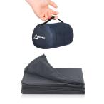 Litume 170 x 122 cm 柔らかい 防災 飛行機 旅行用ブランケット ブランケット 折り畳みデザインと専用収納ポーチ付き 電車、キ