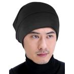 [OLESILK] シルク ナイトキャップ メンズ ヘアキャップ シルク 寝る帽子 保温 保湿 ツヤツヤ サイズ調整 男女兼用 ブラック