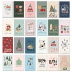 Kesote クリスマスカード メッセージカード 24枚セット 24種 封筒付き グリーティングカード ポストカード カード クリスマス 飾り