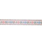 Yahoo! Yahoo!ショッピング(ヤフー ショッピング)チロリアンテープ 手芸 テープ リボン 刺繍 白赤青　18mm 花の道