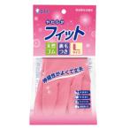 エステー やわらかフィット 天然ゴム手袋 Lサイズ ピンク 1組