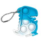 キッズ おもちゃ プッシュポップキーホルダー ミニ バブル  恐竜3  pu-di-7 DINO BLUE WHITE ブリー/ホワイト