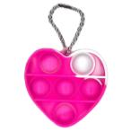 キッズ おもちゃ プッシュポップキーホルダー ミニ バブル  ハート2  pu-he-14 HEART PINK ピンク系