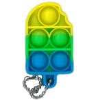 キッズ おもちゃ プッシュポップキーホルダー ミニ バブル  アイス3  pu-ic-3 ICE GREEN BLUE グリーン/ブルー