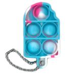 キッズ おもちゃ プッシュポップキーホルダー ミニ バブル  アイス4  pu-ic-4 ICE BLUE WHITE ブリー/ホワイト